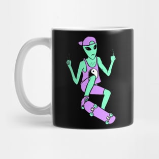 Alien Skateboarding Mug